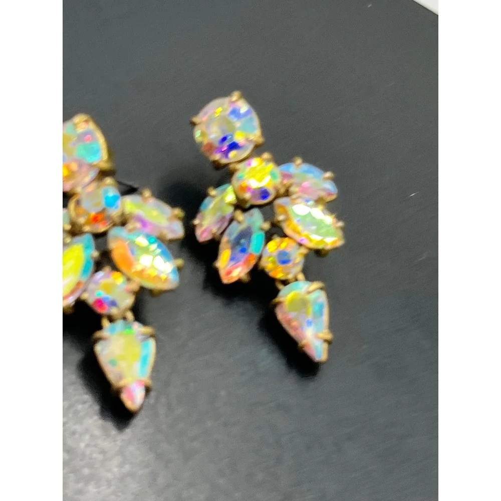 J. Crew Retired Aurora Borealis Crystal Rhinestone‎ Statement Dangle Earrings